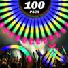 100 Pcs 18-inch Foam Glow Sticks Bulk, 4 Color LED Light Foam Sticks view 2