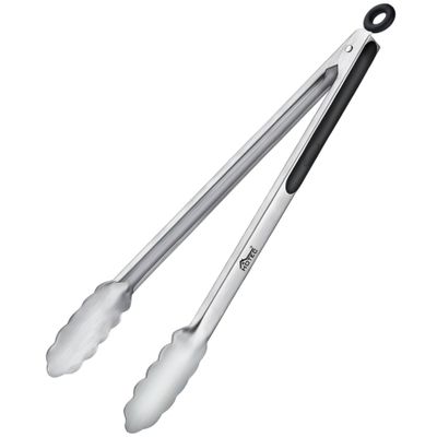 Hotec Stainless Steel Kitchen Tongs, 16 Inch Extra Long Locking Metal Food Tongs for Cooking, Serving, BBQ, Grill Non-Slip Grip
