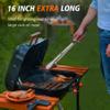 Hotec Stainless Steel Kitchen Tongs, 16 Inch Extra Long Locking Metal Food Tongs for Cooking, Serving, BBQ, Grill Non-Slip Grip view 2