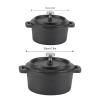 Pre-Seasoned Cast Iron Dutch Oven Pot,Double Traditional Style Casserole Pot with Lid, Indoor/Outdoor Cookware, Grill, Camping, Kitchen Cooking Fryer, Thickened Ergonomic Handle Insulation(10CM), view 3