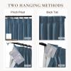 TWOPAGES Back Tab Thermal Insulated Blackout Curtain, Energy Efficient Pinch Pleated Room Darkening Curtain Drape for Living Room Bedroom, 40 x 72 Inch, 1 Panel, Midnight view 2