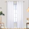 Mrs.Naturall 96 Inch Curtains 2 Panel Set,60-70% Blackout Black Out Grommet Room Darkening Curtains 96 Inches Long for Living Room,White view 1