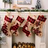 BFYDOAA Christmas Stockings 4 Pack, 18 Inch Red Black Buffalo Plaid Christmas Stockings with Reindeer, Snowflakes, Christmas Tree Pattern, Fireplace Hanging Stockings for Holiday Party Decoration view 1
