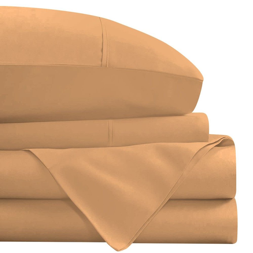 4 Piece RV Sheets Set, Luxury Breathable & Cooling Sheets Sheets 1000 Thread Count 100% Egyptian Cotton, 12 Inch Deep Pocket RV Bunk Size (30"X80"), Sand