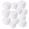 12pcs 10in 12in White Paper Pom Poms Tissue Paper Balls Wedding Party Flower Decorations DIY Art Craft Blooms for Birthday Baby Shower Nursery Decor view 1