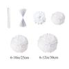 12pcs 10in 12in White Paper Pom Poms Tissue Paper Balls Wedding Party Flower Decorations DIY Art Craft Blooms for Birthday Baby Shower Nursery Decor view 2