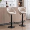 EALSON Adjustable Swivel Bar Stools Set of 2 Modern Counter Height Barstools with Low Back Comfy Upholstered Kitchen Island Bar Chairs with Metal Footrest for Home Bar/Dining Room, Beige view 1