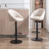 EALSON Adjustable Swivel Bar Stools Set of 2 Modern Counter Height Barstools with Low Back Comfy Upholstered Kitchen Island Bar Chairs with Metal Footrest for Home Bar/Dining Room, Beige view 3