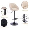 EALSON Adjustable Swivel Bar Stools Set of 2 Modern Counter Height Barstools with Low Back Comfy Upholstered Kitchen Island Bar Chairs with Metal Footrest for Home Bar/Dining Room, Beige view 4