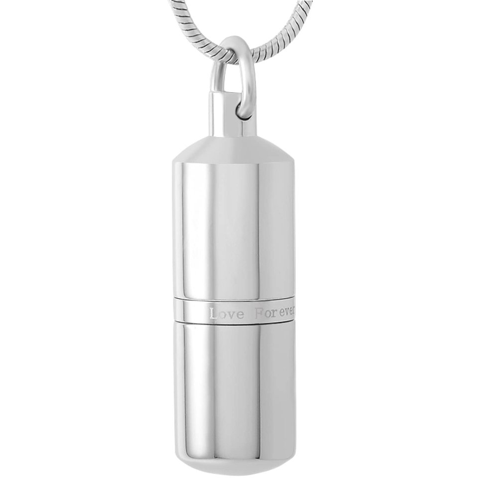 SHEIL Love Forever Stainless Steel Urns Pendant Necklace Ashes Keepsake Cremation Jewelry for Human Pet Ash