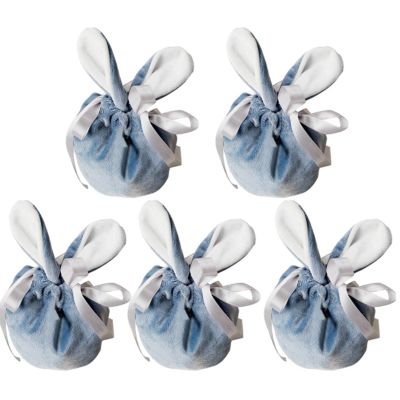 1/5pcs Gift Bag Candy Bag Bunny Gift Bag Wedding Decoration Birthday Jewelry Organizer Rabbit Ears Velvet Bags Packaging Bag