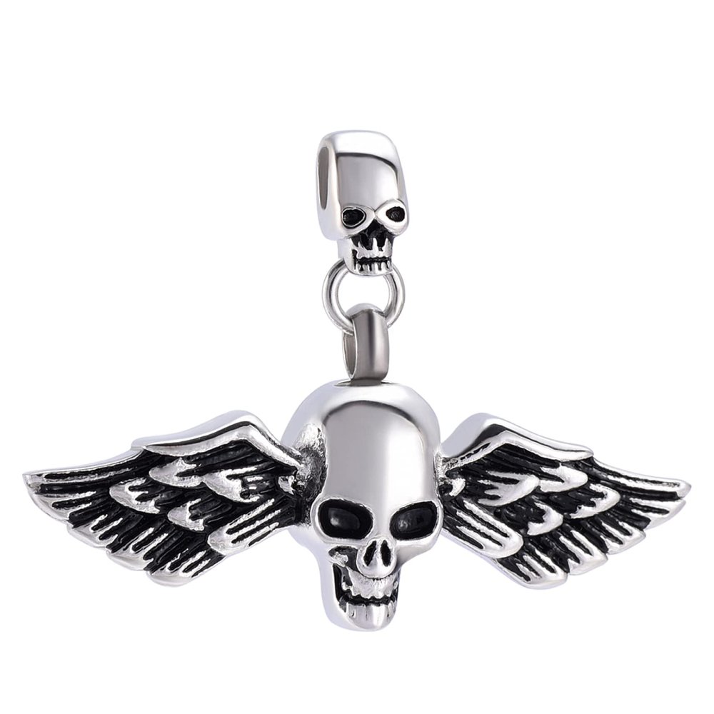 SHEIL Angel Wing Cremation Urn Necklace for Ashes Memorial Charm Necklace Cremation Jewelry Keepsake Urns