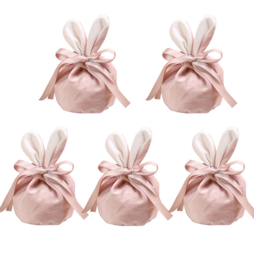 1/5pcs Gift Bag Candy Bag Bunny Gift Bag Wedding Decoration Birthday Jewelry Organizer Rabbit Ears Velvet Bags Packaging Bag