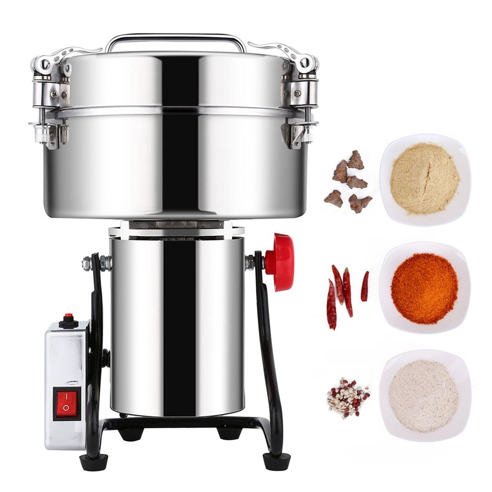 4500G Electric Grain Mill Grinder Swing Type Mill Flour Power Stainless Steel High Speed Pulverizer Powder Machine Herb Grinder Grinding for Cereals Coffee Muesli Beans Pepper Spice Nuts 5000W