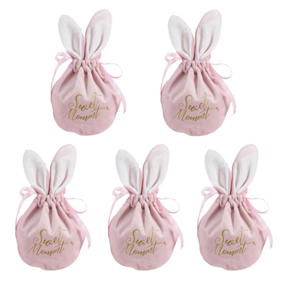 1/5pcs Gift Bag Candy Bag Bunny Gift Bag Wedding Decoration Birthday Jewelry Organizer Rabbit Ears Velvet Bags Packaging Bag