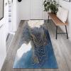 GRAPKS Long Carpet Runners with Non Slip Backing, Decorative Hallways Rug Runners, Easy to Clean Non-Slip Door Mat 1m/2m/3m/4m/5m/6m Long Blue/Gold (Size : 3.3 ft x 8.2 ft) view 1