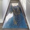 GRAPKS Long Carpet Runners with Non Slip Backing, Decorative Hallways Rug Runners, Easy to Clean Non-Slip Door Mat 1m/2m/3m/4m/5m/6m Long Blue/Gold (Size : 3.3 ft x 8.2 ft) view 2