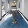 GRAPKS Long Carpet Runners with Non Slip Backing, Decorative Hallways Rug Runners, Easy to Clean Non-Slip Door Mat 1m/2m/3m/4m/5m/6m Long Blue/Gold (Size : 3.3 ft x 8.2 ft) view 4