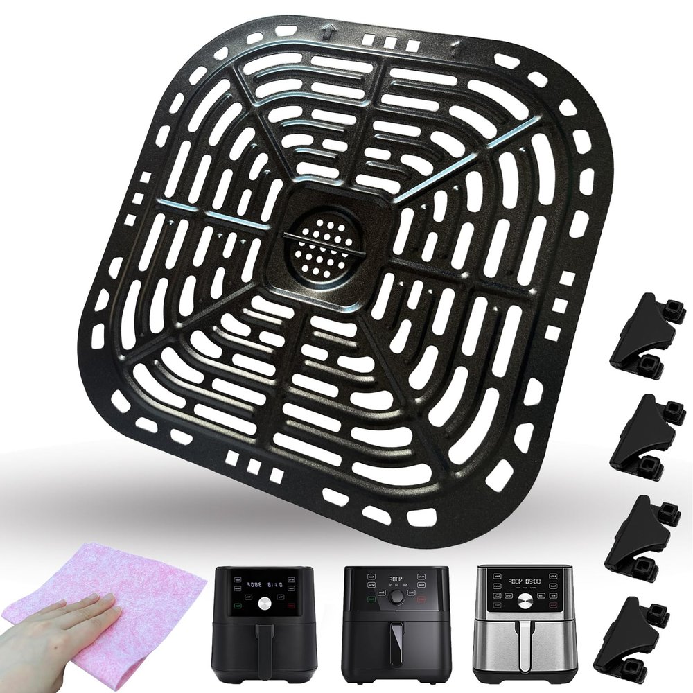 HEISENLIN Air Fryer Crisper Plate Tray for Instants Pot Vortex Plus 6QT XL Air Fryers, Upgraded Nonstick Grill Pan Plate Grate Rack Grid Shelf for Instants 6QT 5.7QT Air Fryer, Dishwasher Safe