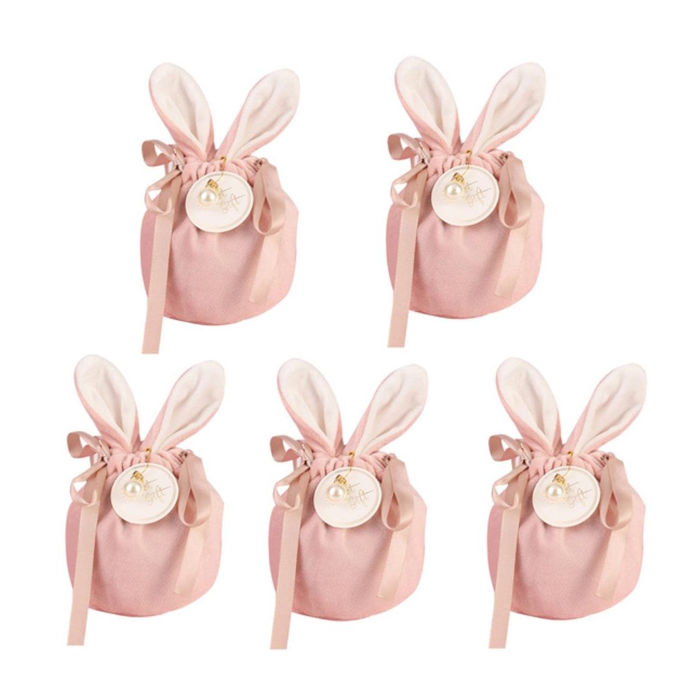 1/5pcs Gift Bag Candy Bag Bunny Gift Bag Wedding Decoration Birthday Jewelry Organizer Rabbit Ears Velvet Bags Packaging Bag
