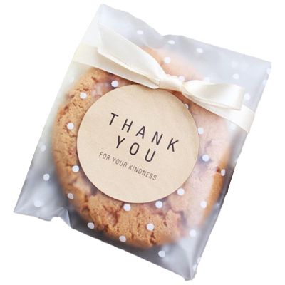 100pcs/lot Translucent dots Plastic Cookie Packaging Bags Cupcake Wrapper self Adhesive Bags Birthday Party Wedding Decorations