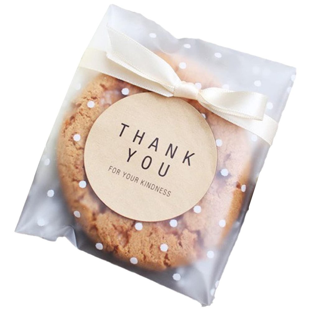 100pcs/lot Translucent dots Plastic Cookie Packaging Bags Cupcake Wrapper self Adhesive Bags Birthday Party Wedding Decorations