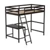 Flash Furniture Riley Loft Bed Frame with Desk - Espresso Wood Slats - Twin Size - Protective Guard Rails & Ladder - Kids and Teens - Space Saving Design view 3