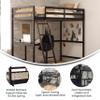 Flash Furniture Riley Loft Bed Frame with Desk - Espresso Wood Slats - Twin Size - Protective Guard Rails & Ladder - Kids and Teens - Space Saving Design view 4