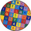Champion Rugs Kids/Baby Room/Daycare/Classroom/Playroom Area Rug Abc's Alphabet Letters Numbers Puzzle Play Mat Fun Educational Non-Slip Gel Back (8 X 8 Round) view 1