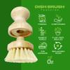 JuneLily Short Sisal Dish Brush Plant-Based for Kitchen Bathroom Cleaning Produce Washing Dishes (Short Brush & Sisal Brush Head) view 2