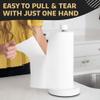 Heavy-Duty Stainless Steel Paper Towel Holder - Easy One-Handed Tear with Suction Cups - Modern Weighted Standing Countertop Dispenser for Kitchen - Holds All Paper Towel Rolls, White view 3