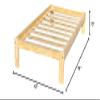 Alaska Wooden Platform Bed Solid Pine Wood Full Size Bed Unfinished with Wooden Slats Mattress Support/No Box Spring Needed/Suitable for Adults view 2