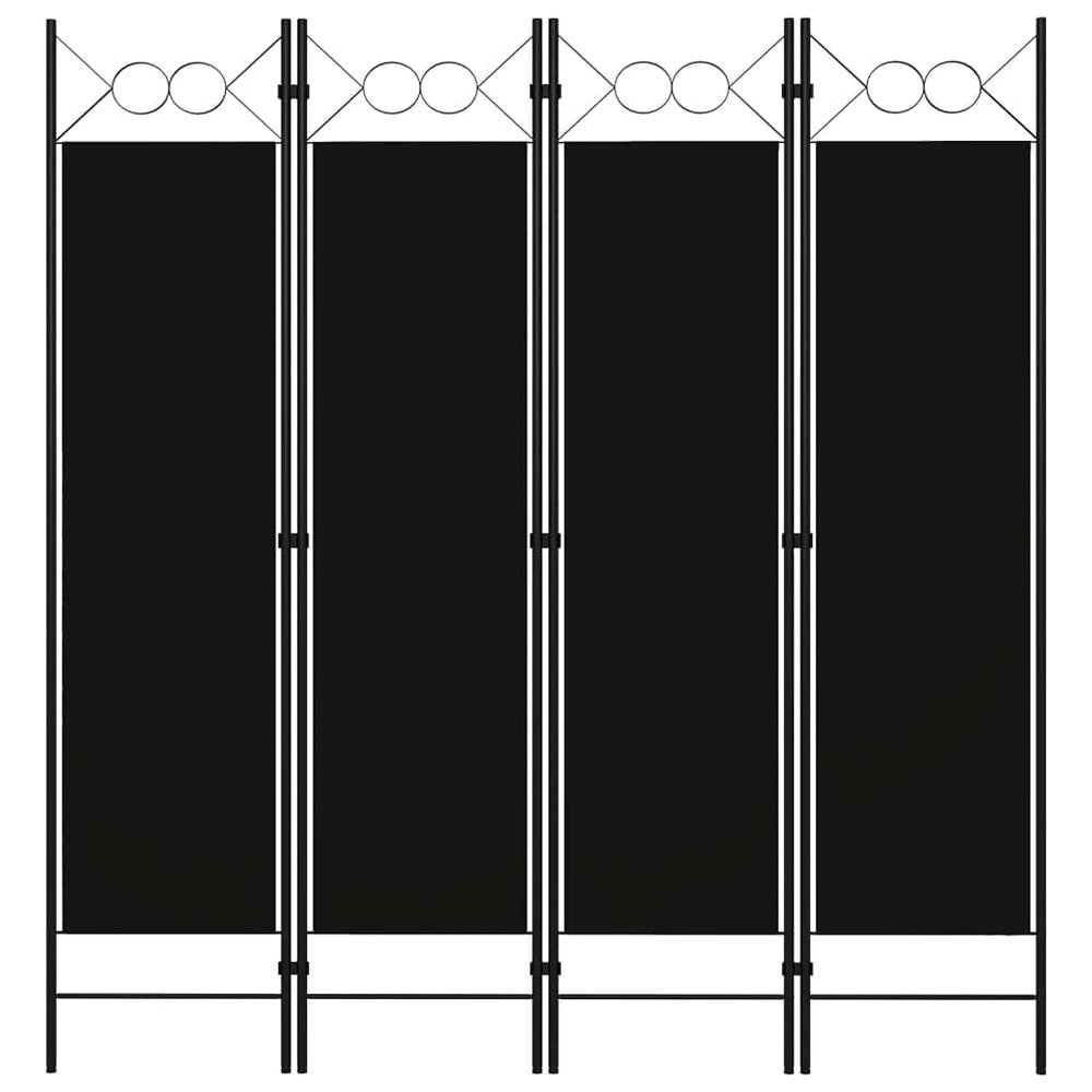 4-Panel Room Divider,Room Divider Screen,Indoor Room Divider,Screen Movable Room Screen Separator Wall Protective Privacy Furniture Indoor Bedroom Black 63"x70.9"