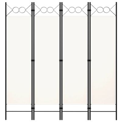 4-Panel Room Divider,Room Divider Screen,Indoor Room Divider,Screen Movable Room Screen Separator Wall Protective Privacy Furniture Indoor Bedroom Cream White 63"x70.9"