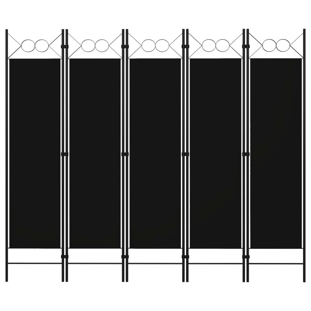 5-Panel Room Divider,Room Divider Screen,Indoor Room Divider,Screen Movable Room Screen Separator Wall Protective Privacy Furniture Indoor Bedroom Black 78.7"x70.9"