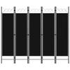5-Panel Room Divider,Room Divider Screen,Indoor Room Divider,Screen Movable Room Screen Separator Wall Protective Privacy Furniture Indoor Bedroom Black 78.7"x70.9" view 1