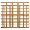 5-Panel Room Divider/Trellis,Room Dividers and Folding Privacy Screens,Partition Wall Dividers for Rooms,Room Separator,Temporary Wall,Folding Screen Solid Fir Wood 79.3"x70.9" view 2