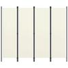 4-Panel Room Divider,Room Dividers and Folding Privacy Screens,Partition Wall Dividers for Rooms,Room Separator,Temporary Wall,Folding Screen Cream White 78.7"x70.9" view 1