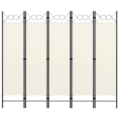 5-Panel Room Divider,Room Divider Screen,Indoor Room Divider,Screen Movable Room Screen Separator Wall Protective Privacy Furniture Indoor Bedroom Cream White 78.7"x70.9"