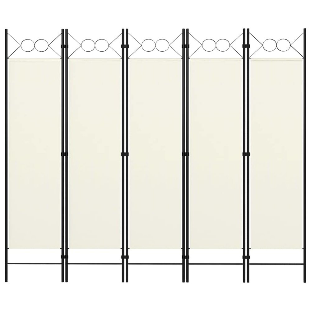 5-Panel Room Divider,Room Divider Screen,Indoor Room Divider,Screen Movable Room Screen Separator Wall Protective Privacy Furniture Indoor Bedroom Cream White 78.7"x70.9"