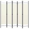 5-Panel Room Divider,Room Divider Screen,Indoor Room Divider,Screen Movable Room Screen Separator Wall Protective Privacy Furniture Indoor Bedroom Cream White 78.7"x70.9" view 2