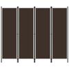 4-Panel Room Divider,Room Dividers and Folding Privacy Screens,Partition Wall Dividers for Rooms,Room Separator,Temporary Wall,Folding Screen Brown 78.7"x70.9" view 1