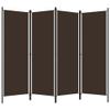 4-Panel Room Divider,Room Dividers and Folding Privacy Screens,Partition Wall Dividers for Rooms,Room Separator,Temporary Wall,Folding Screen Brown 78.7"x70.9" view 2
