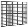 5-Panel Room Divider/Trellis,Room Dividers and Folding Privacy Screens,Partition Wall Dividers for Rooms,Room Separator,Temporary Wall,Folding Screen Solid Fir Wood Black 79.3"x70.9" view 2