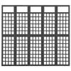 5-Panel Room Divider/Trellis,Room Dividers and Folding Privacy Screens,Partition Wall Dividers for Rooms,Room Separator,Temporary Wall,Folding Screen Solid Fir Wood Black 79.3"x70.9" view 3