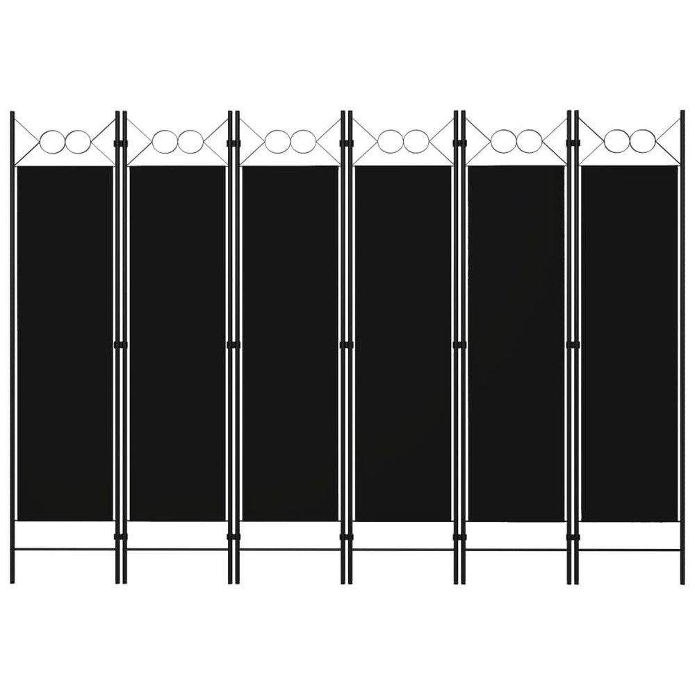 6-Panel Room Divider,Room Divider Screen,Indoor Room Divider,Screen Movable Room Screen Separator Wall Protective Privacy Furniture Indoor Bedroom Black 94.5"x70.9"