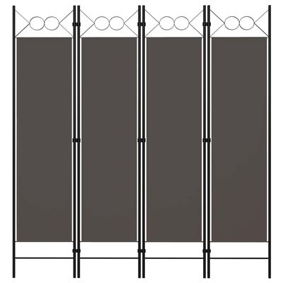 4-Panel Room Divider,Room Divider Screen,Indoor Room Divider,Screen Movable Room Screen Separator Wall Protective Privacy Furniture Indoor Bedroom Anthracite 63"x70.9"