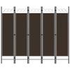 5-Panel Room Divider,Room Divider Screen,Indoor Room Divider,Screen Movable Room Screen Separator Wall Protective Privacy Furniture Indoor Bedroom Brown 78.7"x70.9" view 1