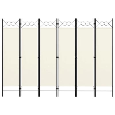 6-Panel Room Divider,Room Divider Screen,Indoor Room Divider,Screen Movable Room Screen Separator Wall Protective Privacy Furniture Indoor Bedroom Cream White 94.5"x70.9"