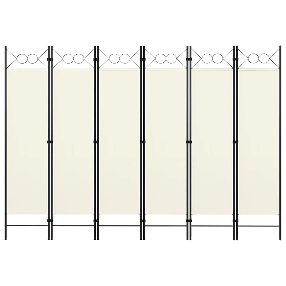 6-Panel Room Divider,Room Divider Screen,Indoor Room Divider,Screen Movable Room Screen Separator Wall Protective Privacy Furniture Indoor Bedroom Cream White 94.5"x70.9"